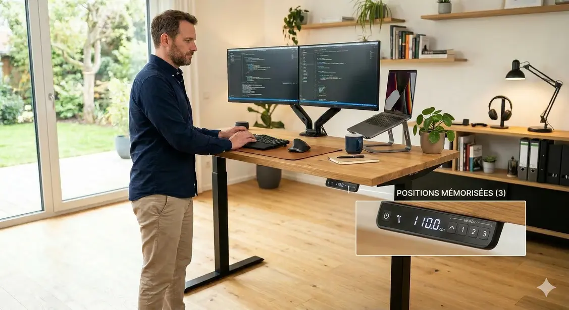Bureau ergonomique réglable en hauteur