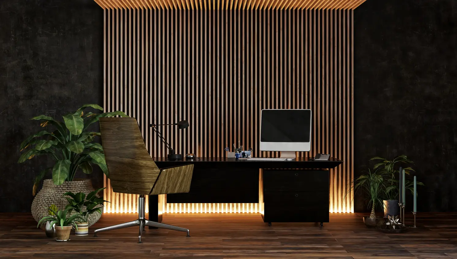 Bureau de direction aux finitions sombres